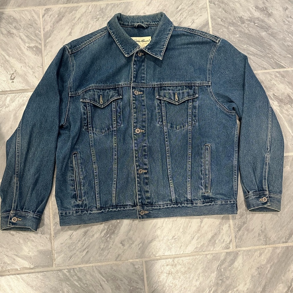 Eddie Bauer Mens Jean Jacket Blue Size XL